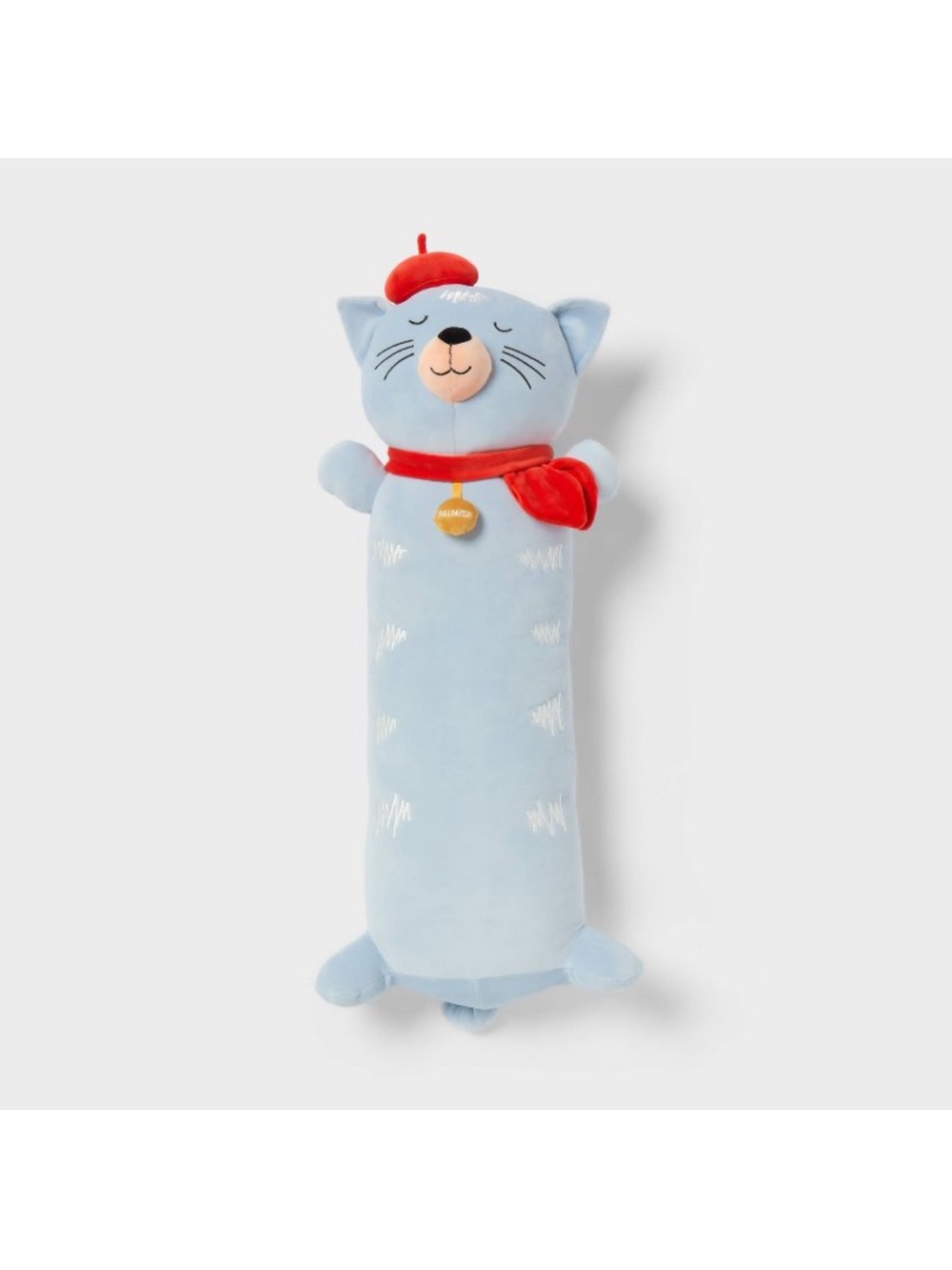 Pillowfort Cat Kids’ Long Weighted Plush Throw Pillow Blue